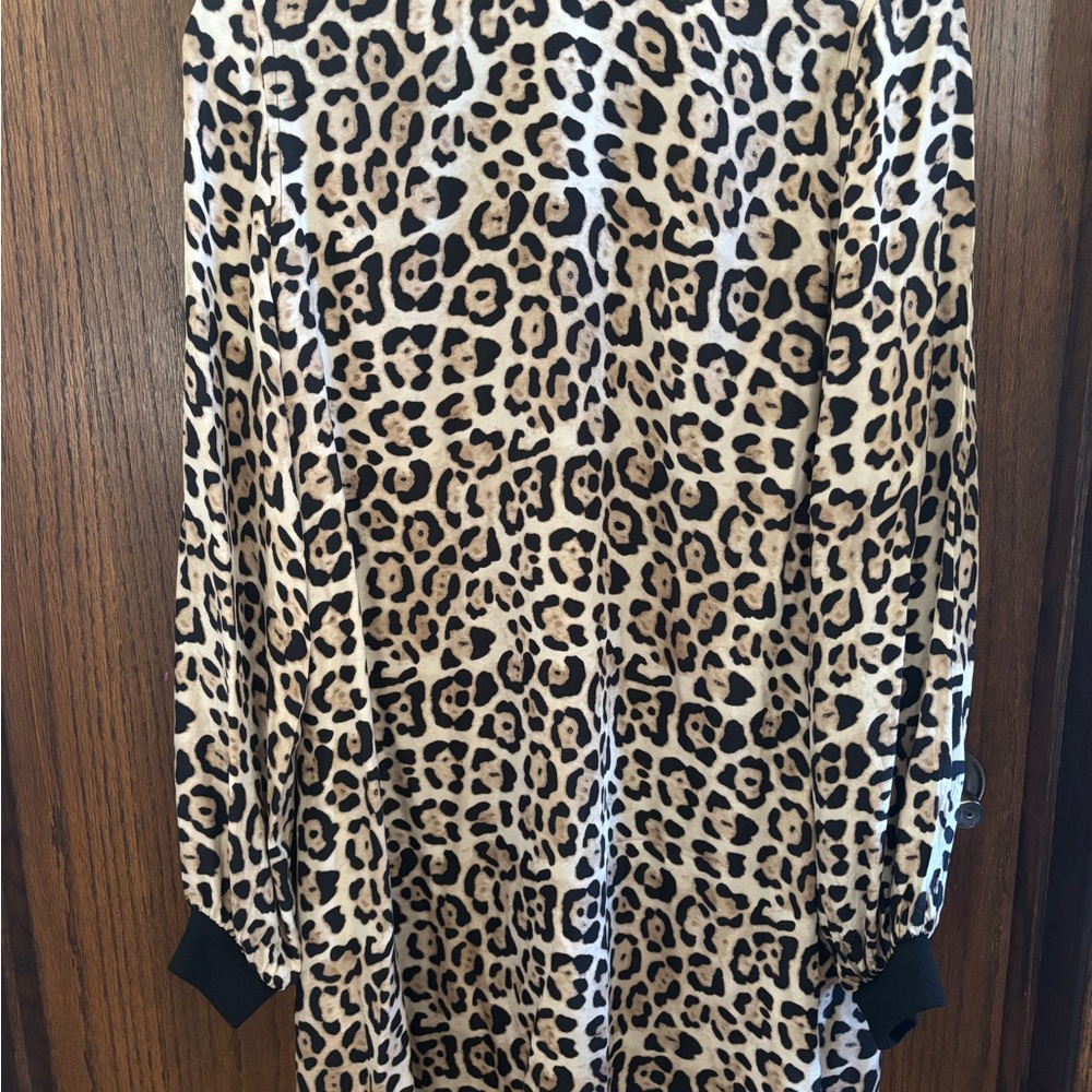 EUC VERSATILE ATM ANTHONY THOMAS MELILLO Silk Leopard Print Dress US L